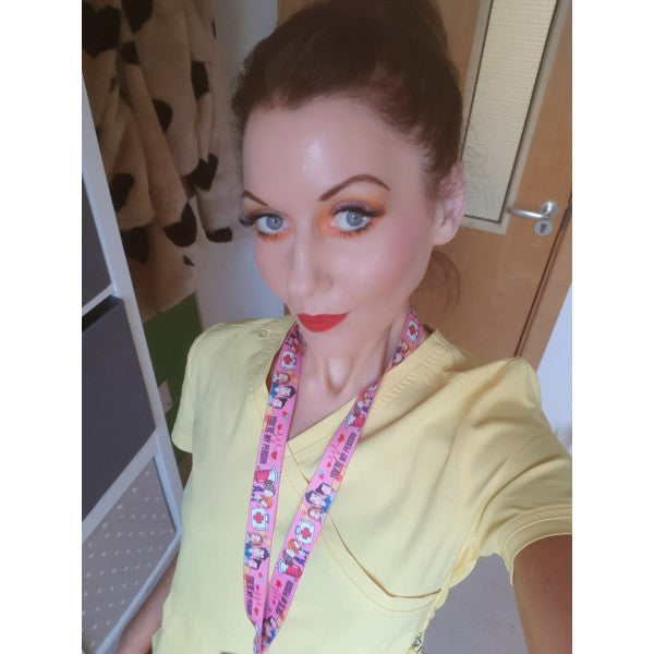 Women wearing a yellow scrub