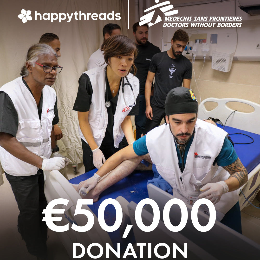Happythreads announce a two-year, €50,000 partnership with Médecins Sans Frontières (Doctors Without Borders) to support their Emergency Fund.