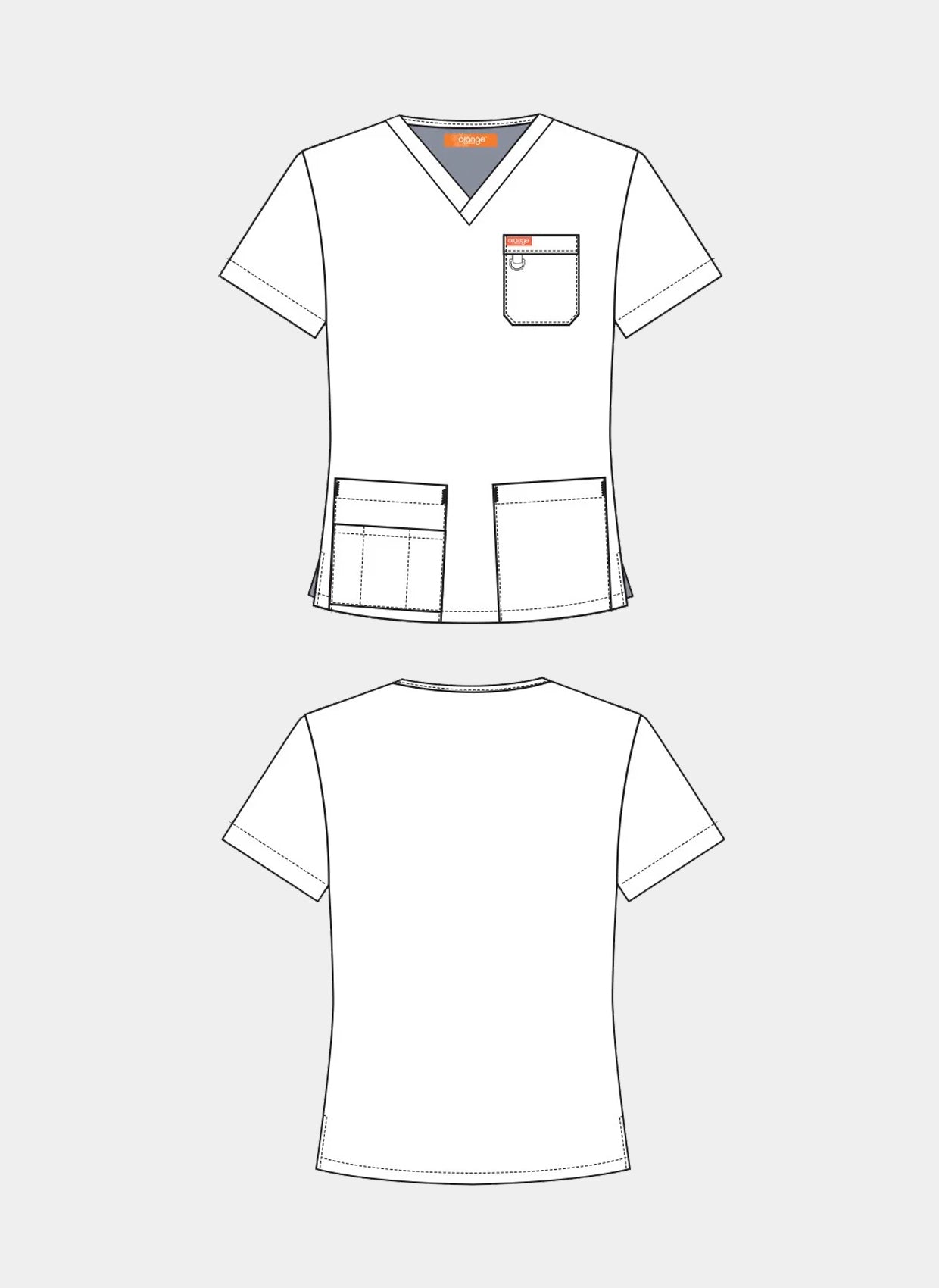 Orange Standard Balboa Scrub Top - Black