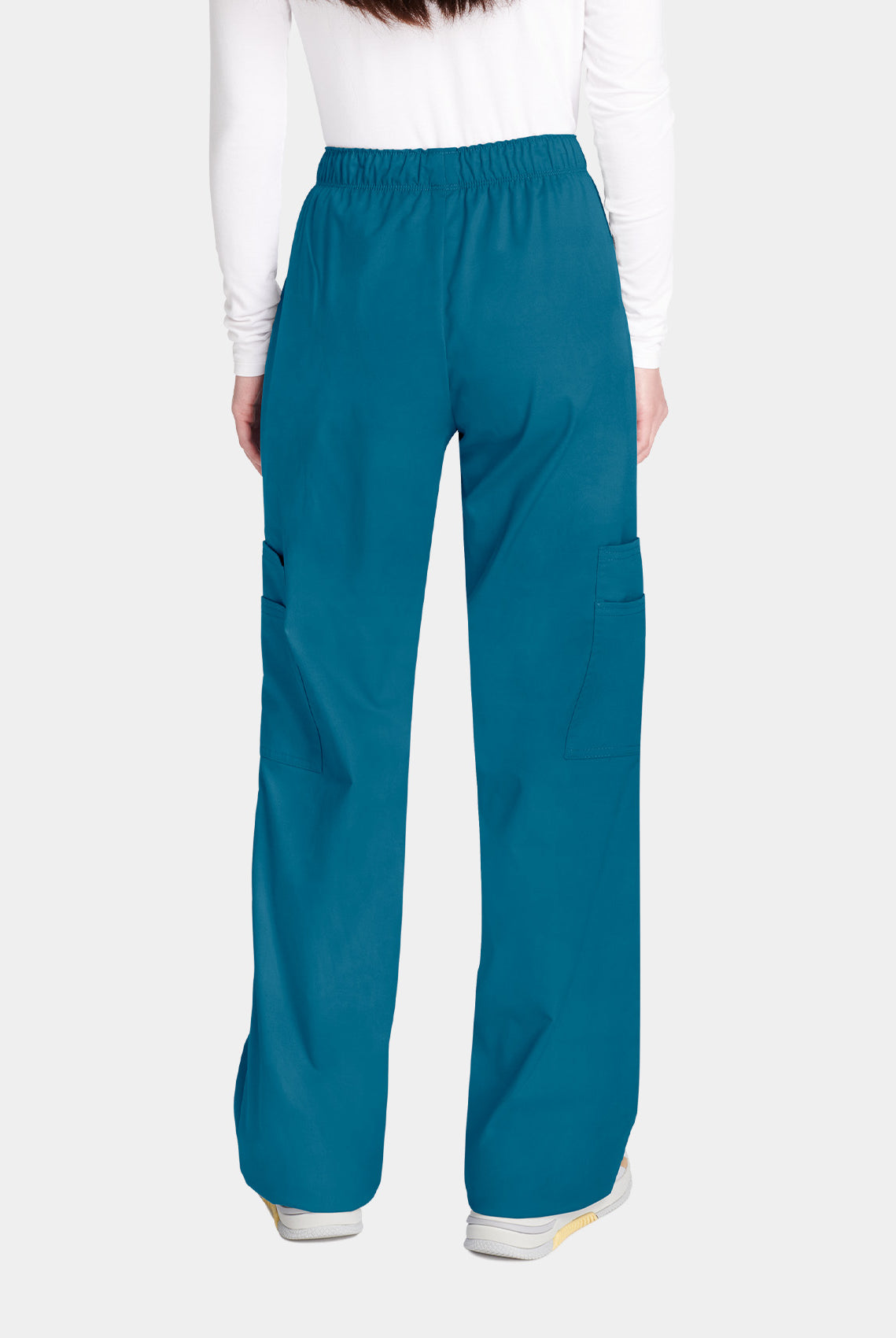 Cherokee Core Stretch Mid Rise Pull-On Cargo Scrub Trousers WWE4005-Caribbean-Back