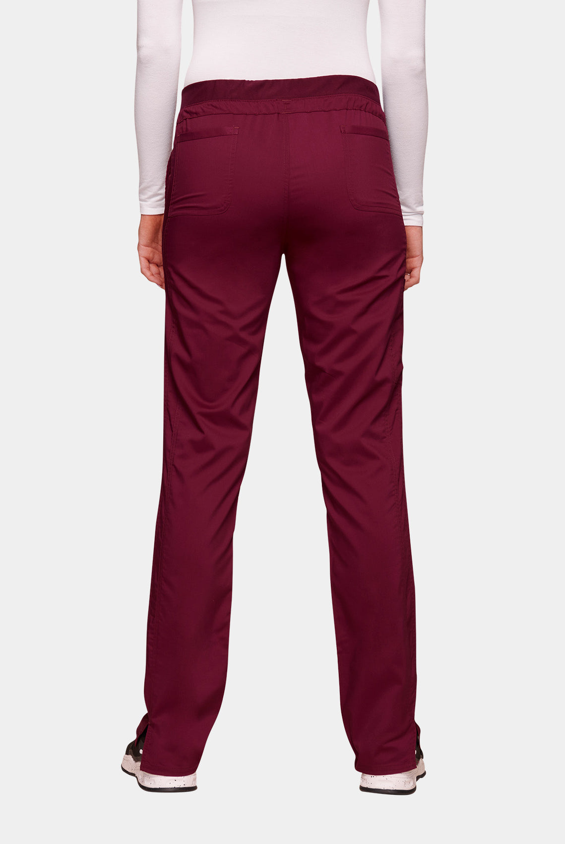 Cherokee WW Revolution Mid Rise Tapered Leg Drawstring Scrub Trousers WWE105-Wine-Back