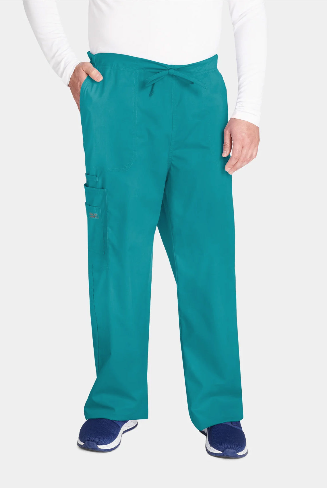 Cherokee Core Stretch Unisex Drawstring Cargo Scrub Trousers WWE4043 Teal