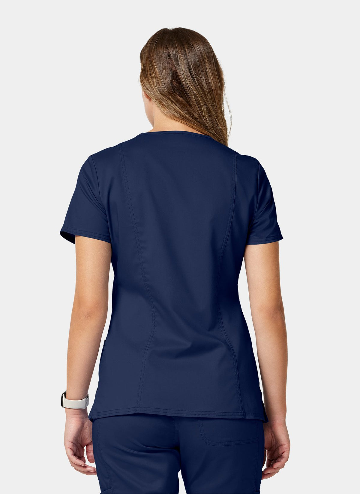 Cherokee WW Revolution Mock Wrap Scrub Top WWE610-Navy-Back