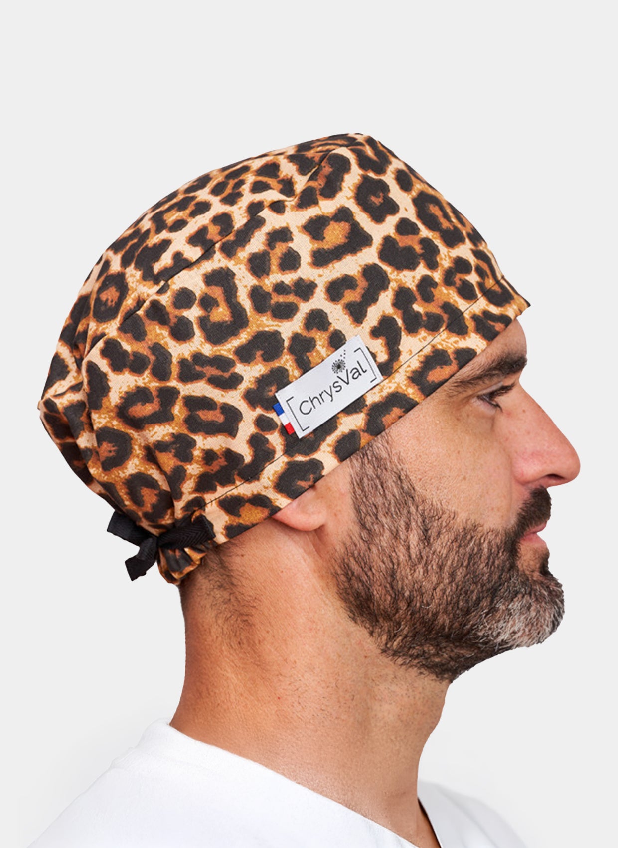 ChrysVal Long Hair Scrub Hat – Leopard Men