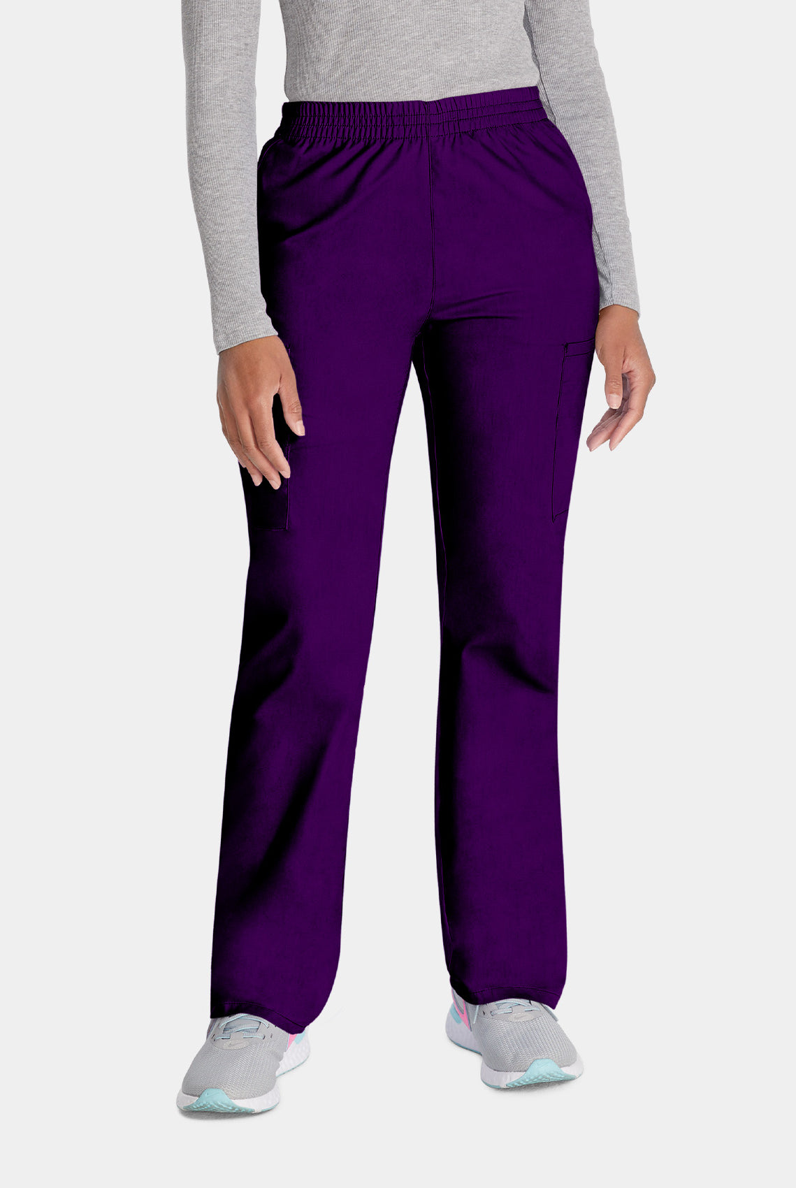 Dickies EDS Signature Ladies Natural Rise Tapered Leg Pull-on Scrub Trousers 86106-Eggplant