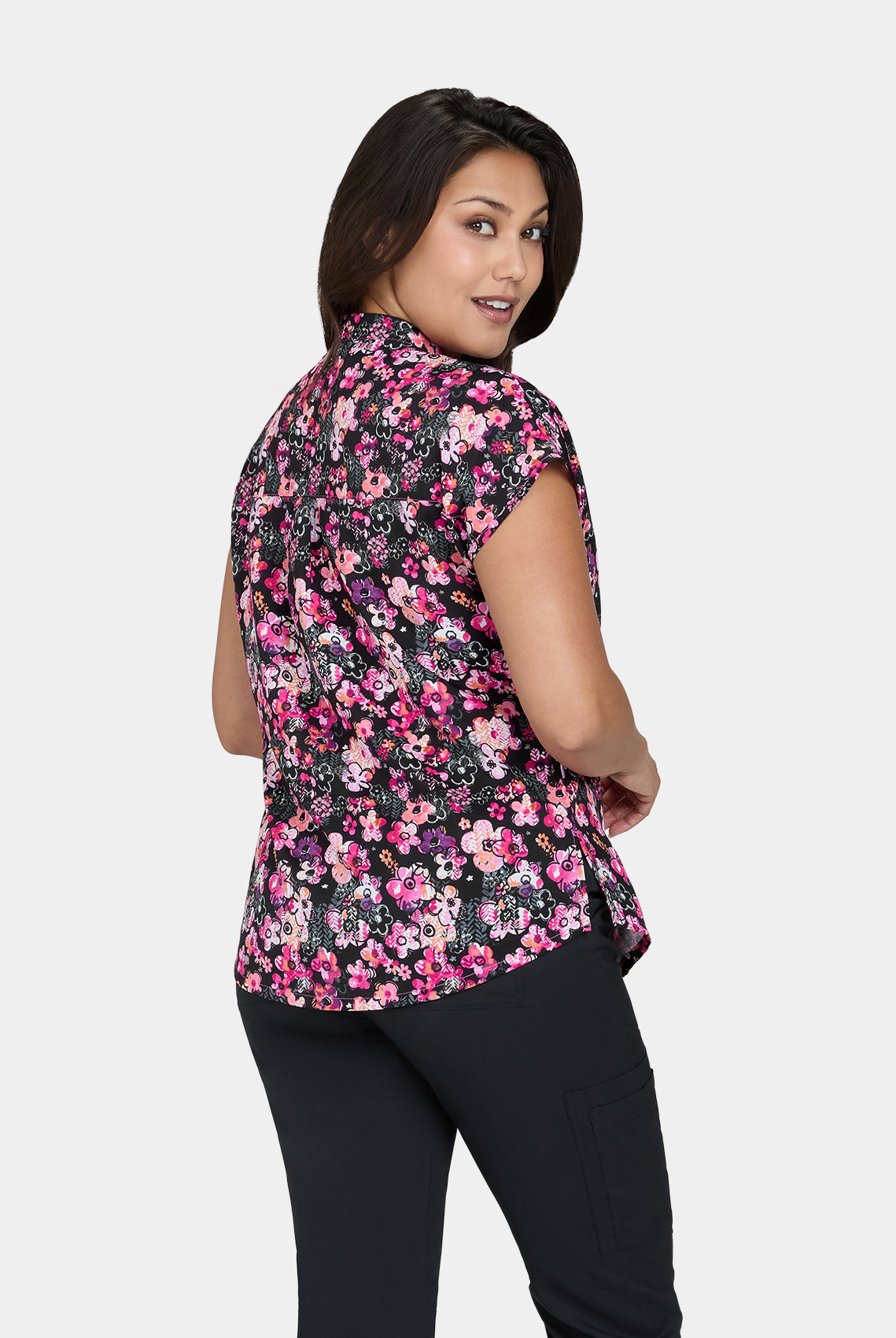 Koi Basics Ari Scrub Top - Flower Tracks