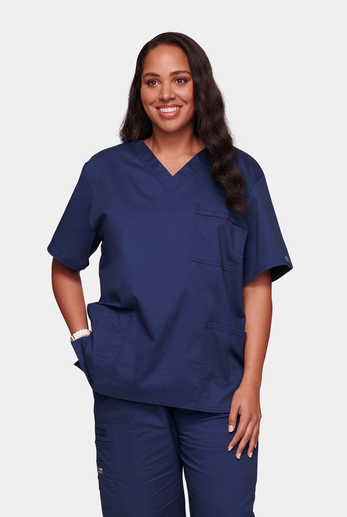 Cherokee Core Stretch Unisex V-Neck Scrub Top WWE4725-Navy