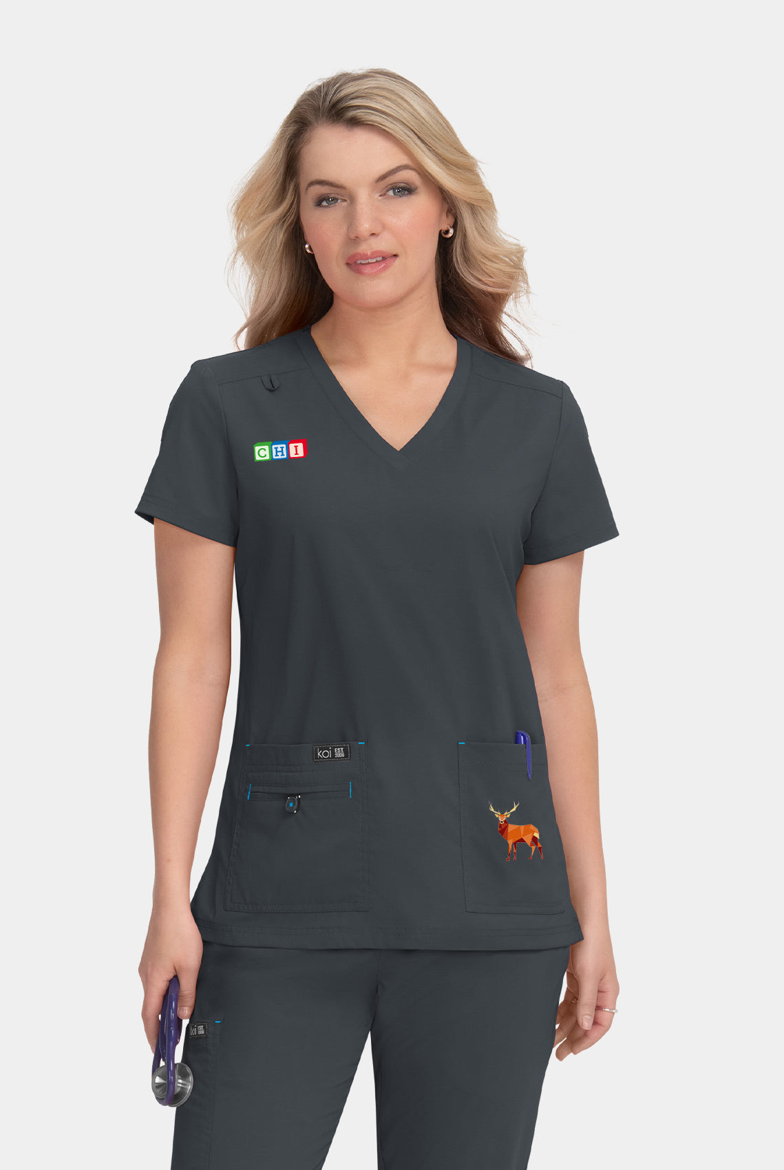 CHI CNM3 - Koi Basics Becca Scrub Top