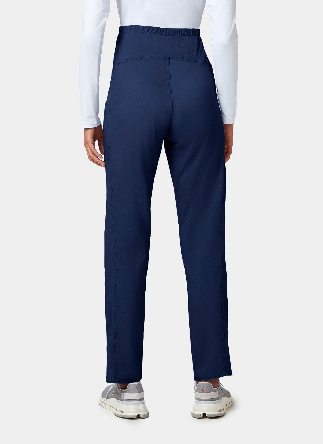 Cherokee WW Revolution Maternity Straight Leg Scrub Trousers WWE155-Navy-back