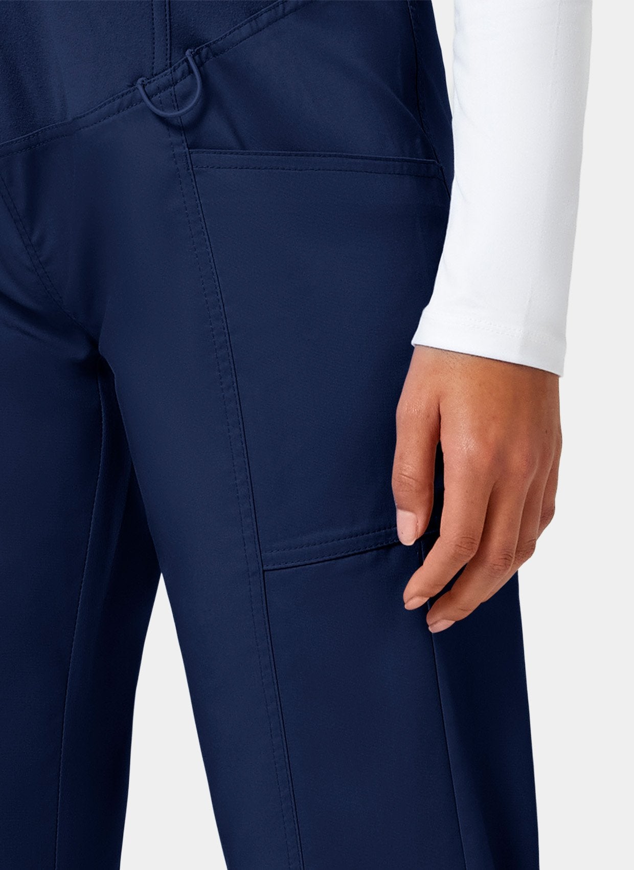 Cherokee WW Revolution Maternity Straight Leg Scrub Trousers WWE155-Navy-Up close