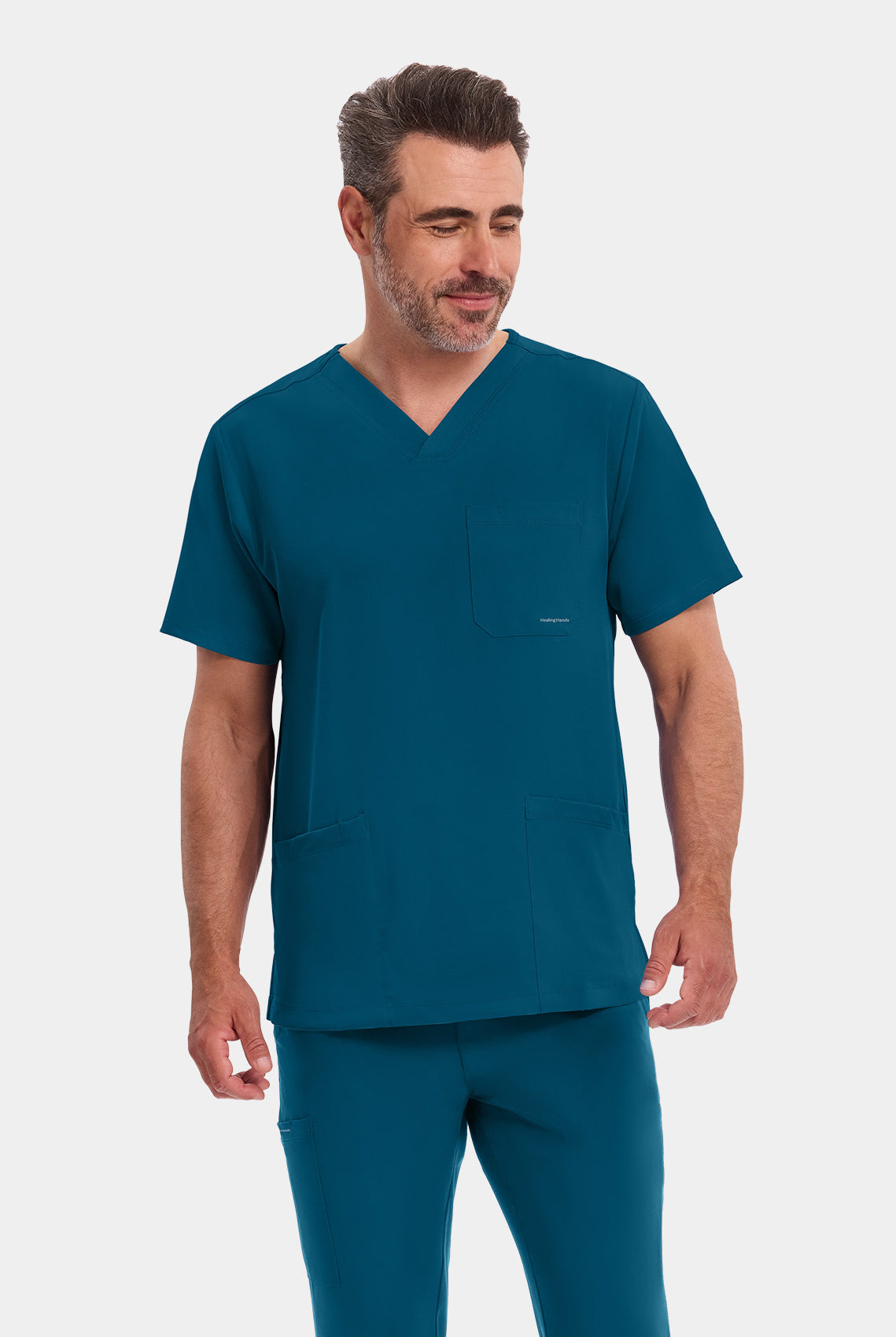 Healing Hands Mathew Scrub Top - Caribbean