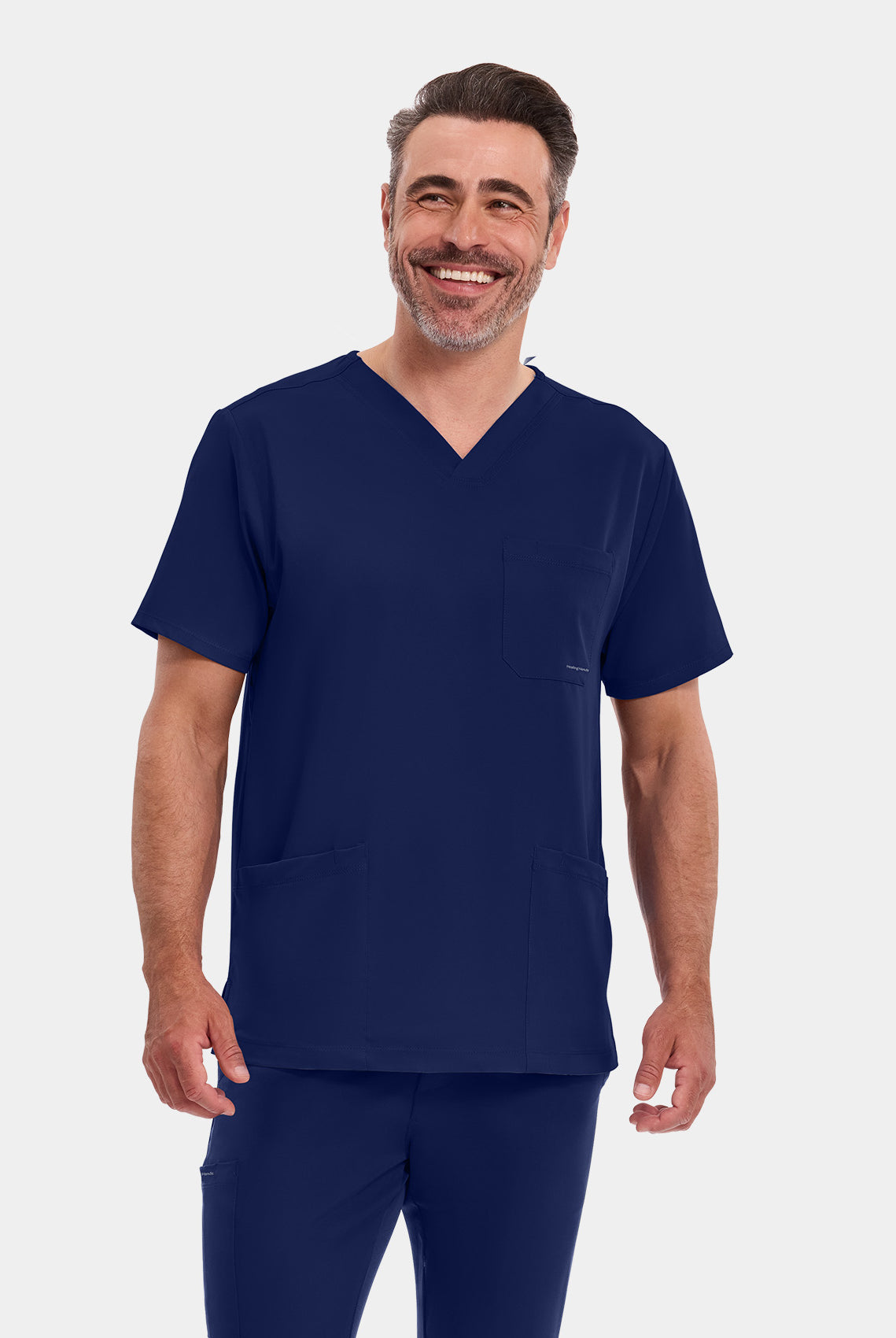 Healing Hands Mathew Scrub Top - Navy
