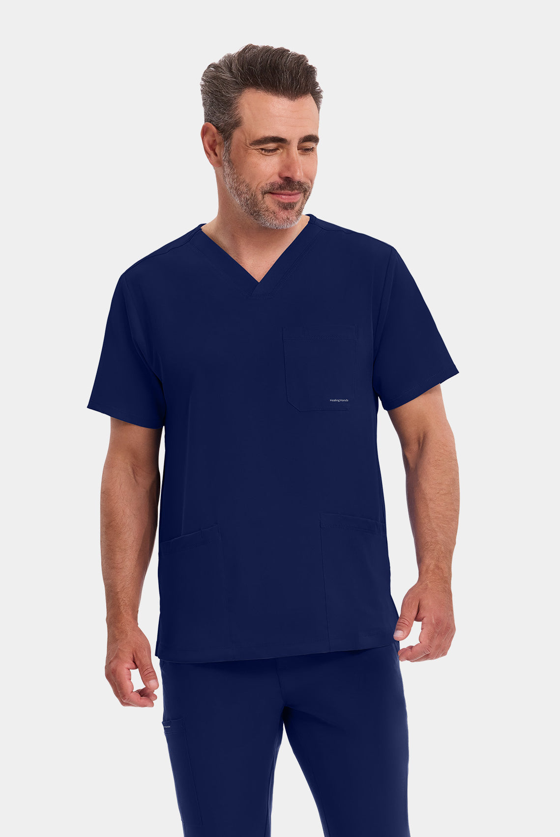 Healing Hands Mathew Scrub Top - Navy