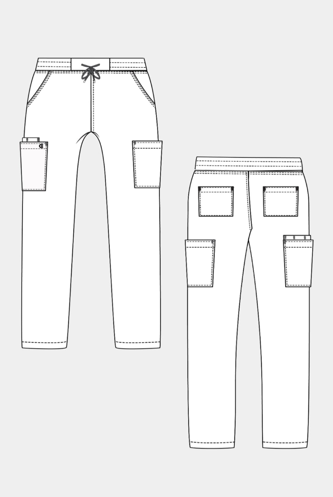 mens koi cureology neuro cargo scrub trousers sketch