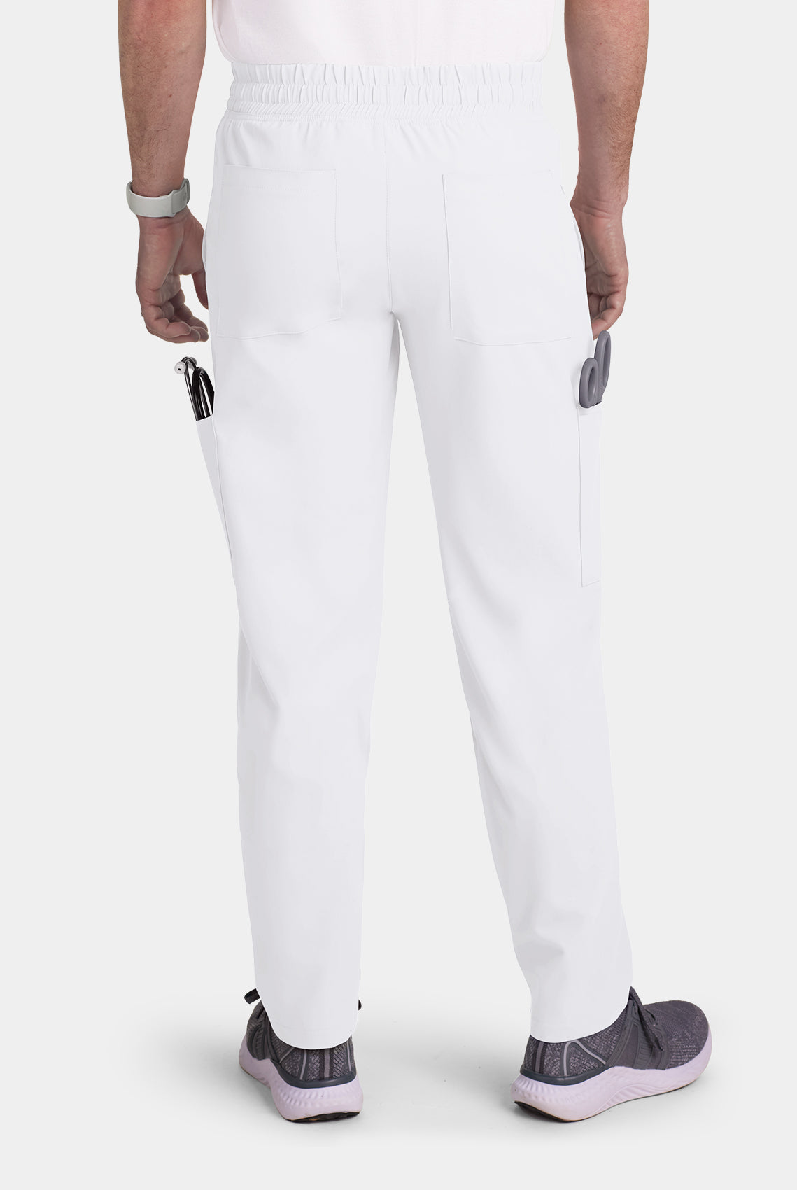 mens koi cureology neuro cargo scrub trousers white