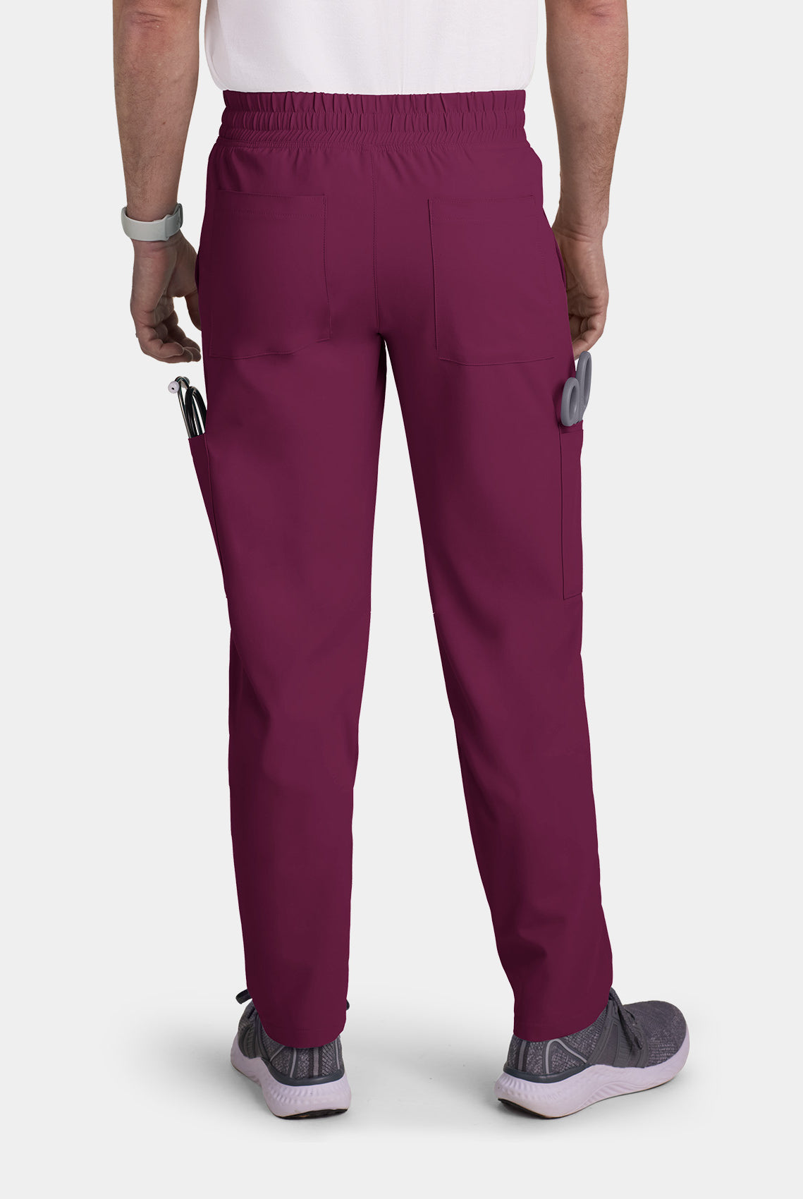 Koi Cureology Neuro Cargo Scrub Trousers - Wine - back