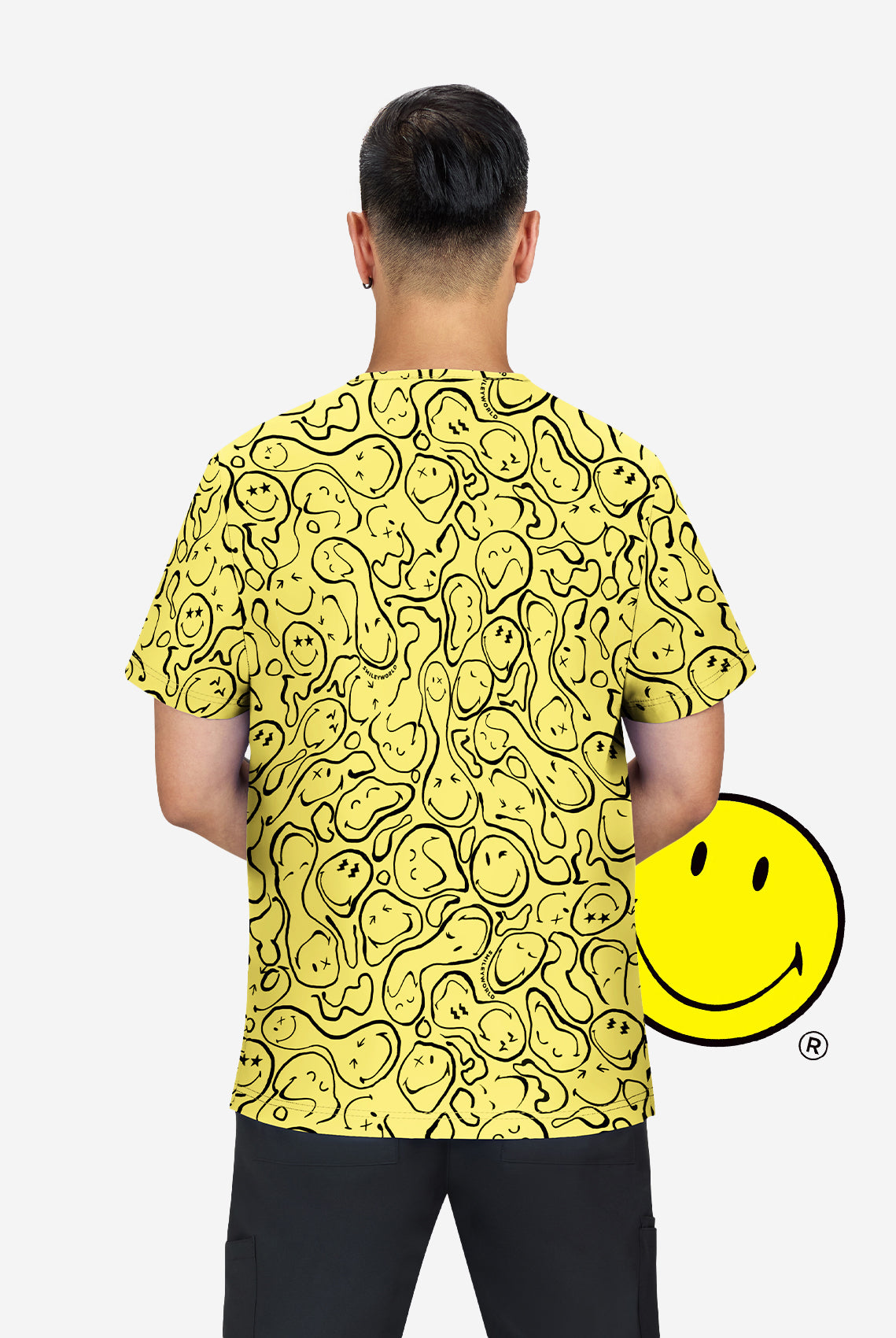 Koi Smiley World Confident Scrub Top - Trippy Smiles