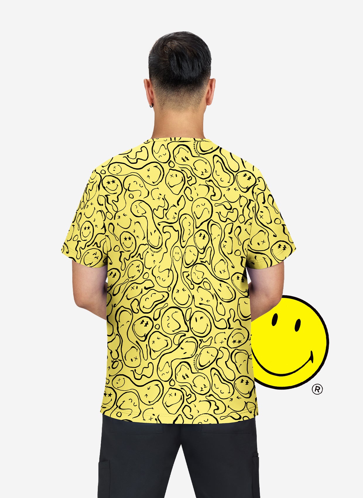 Koi Smiley World Confident Scrub Top - Trippy Smiles