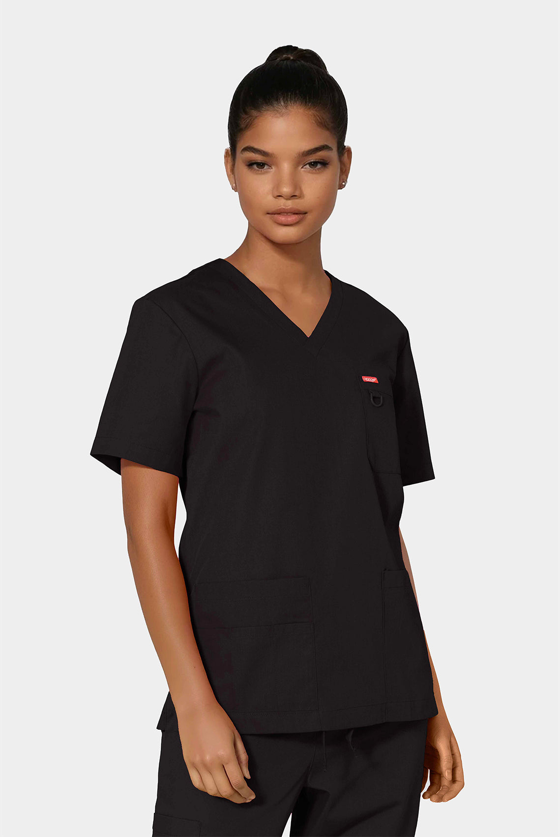 Orange Standard Balboa Scrub Top - Black