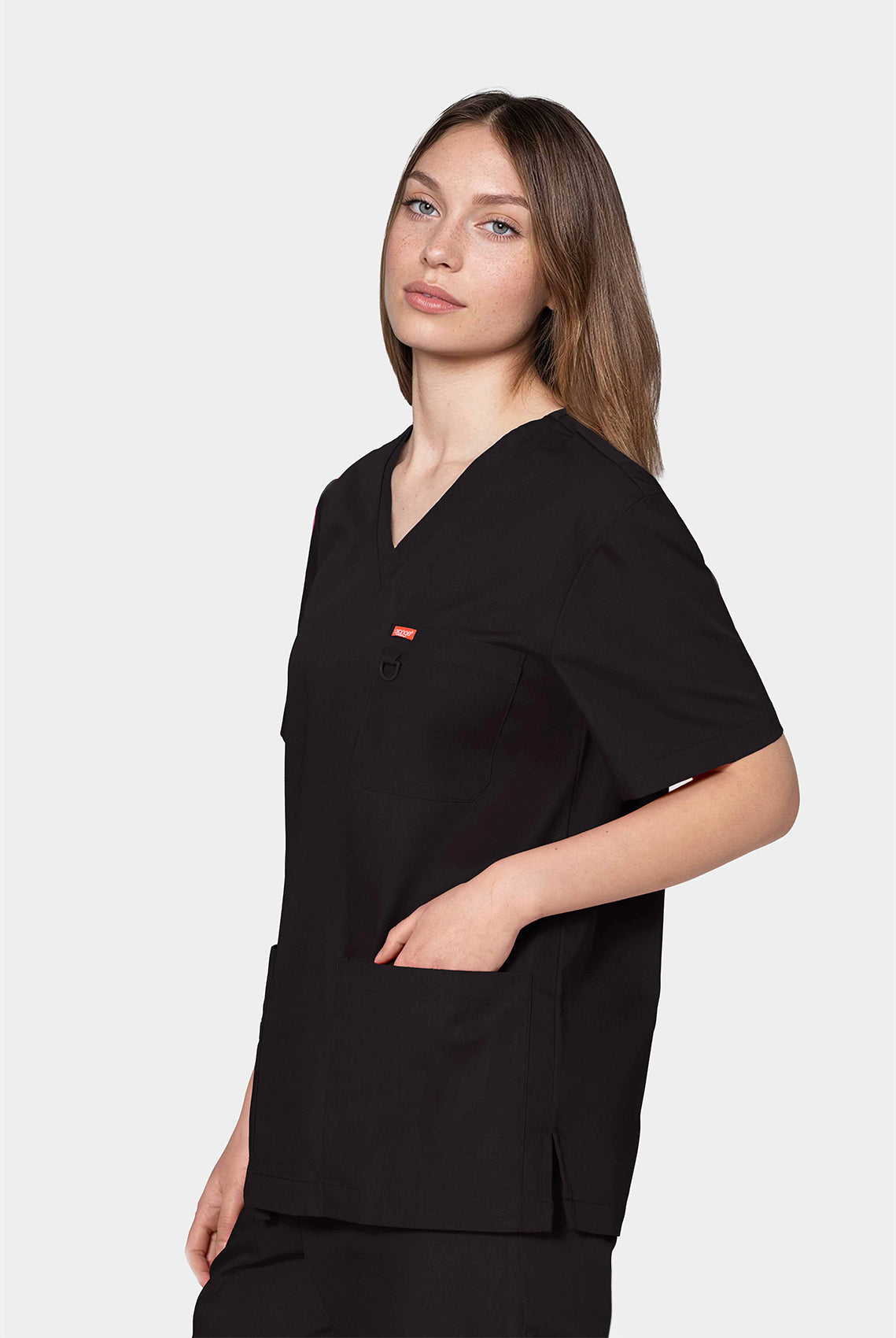Orange Standard Balboa Scrub Top - Black