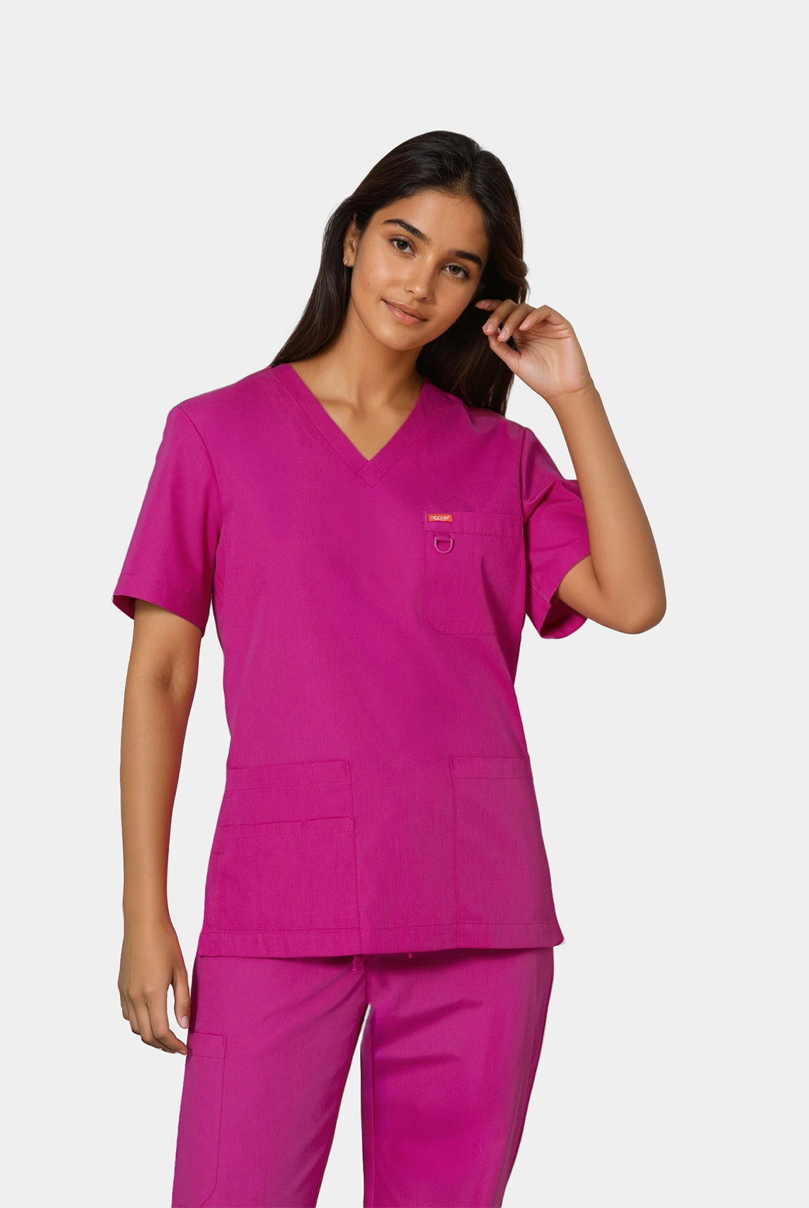 Orange Standard Balboa Scrub top Fierce Fuchsia