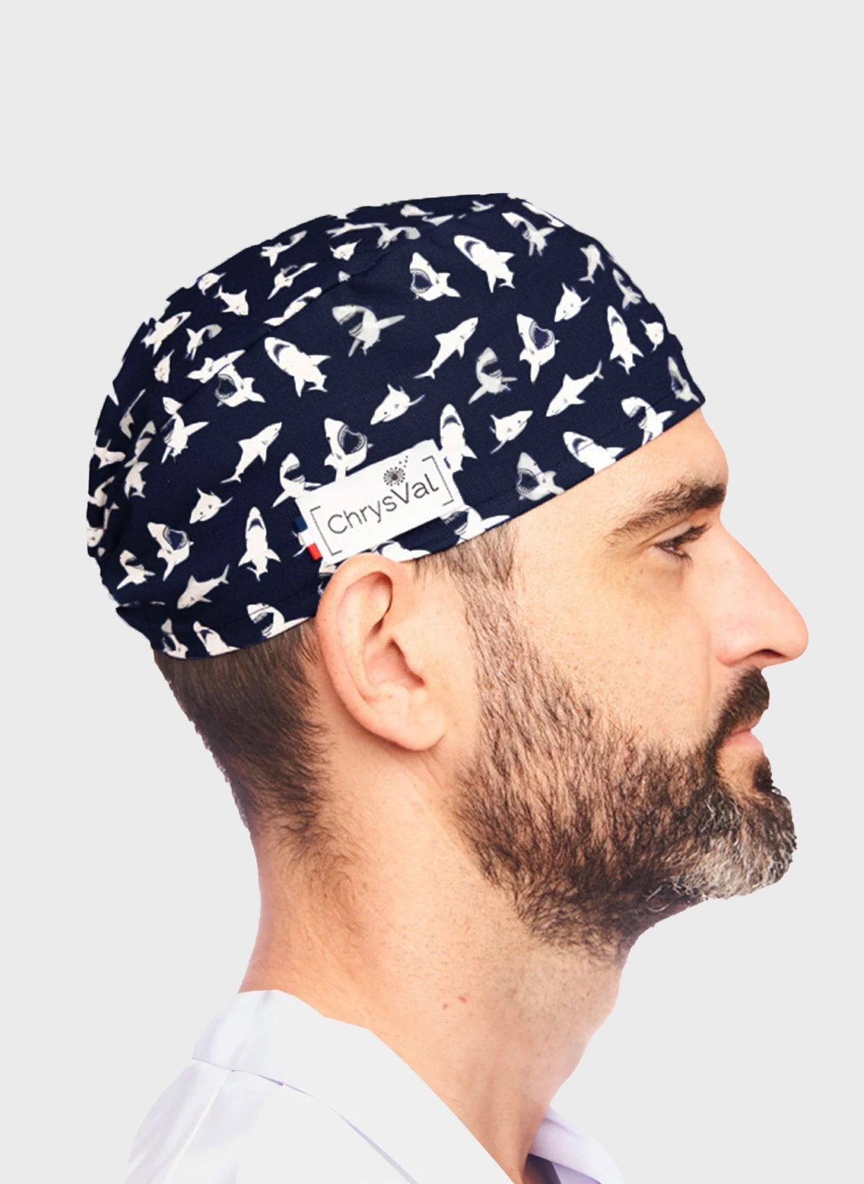 ChrysVal Short Scrub Hat - Sharks - Men