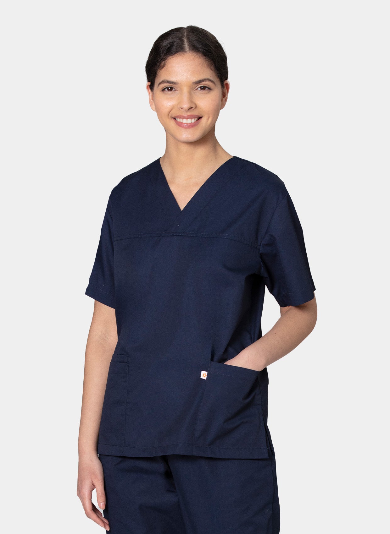 HappyFIT Unisex Scrub Top - Navy