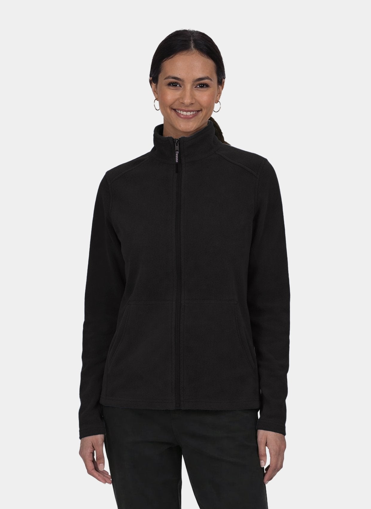 unisex perth fleece scrub jacket velilla black