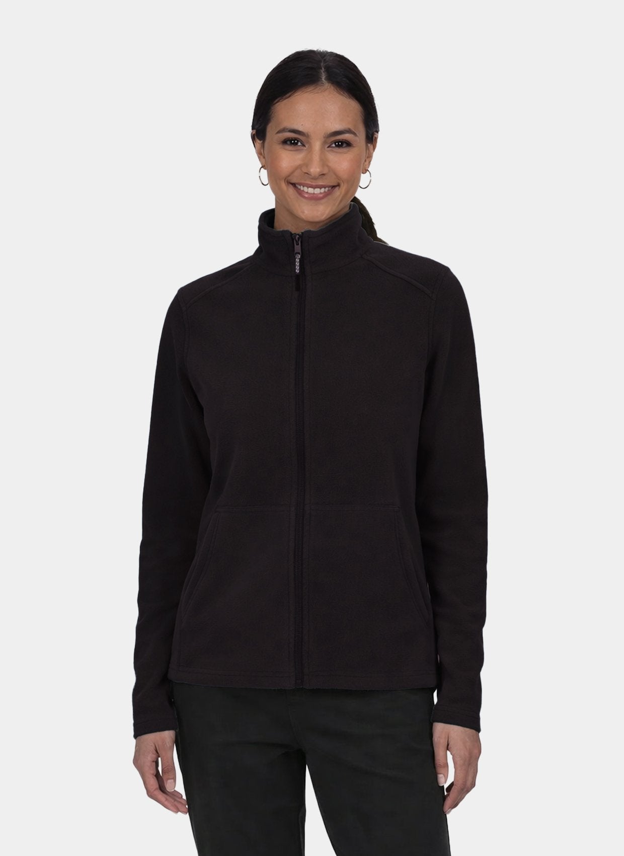 unisex perth fleece scrub jacket velilla black