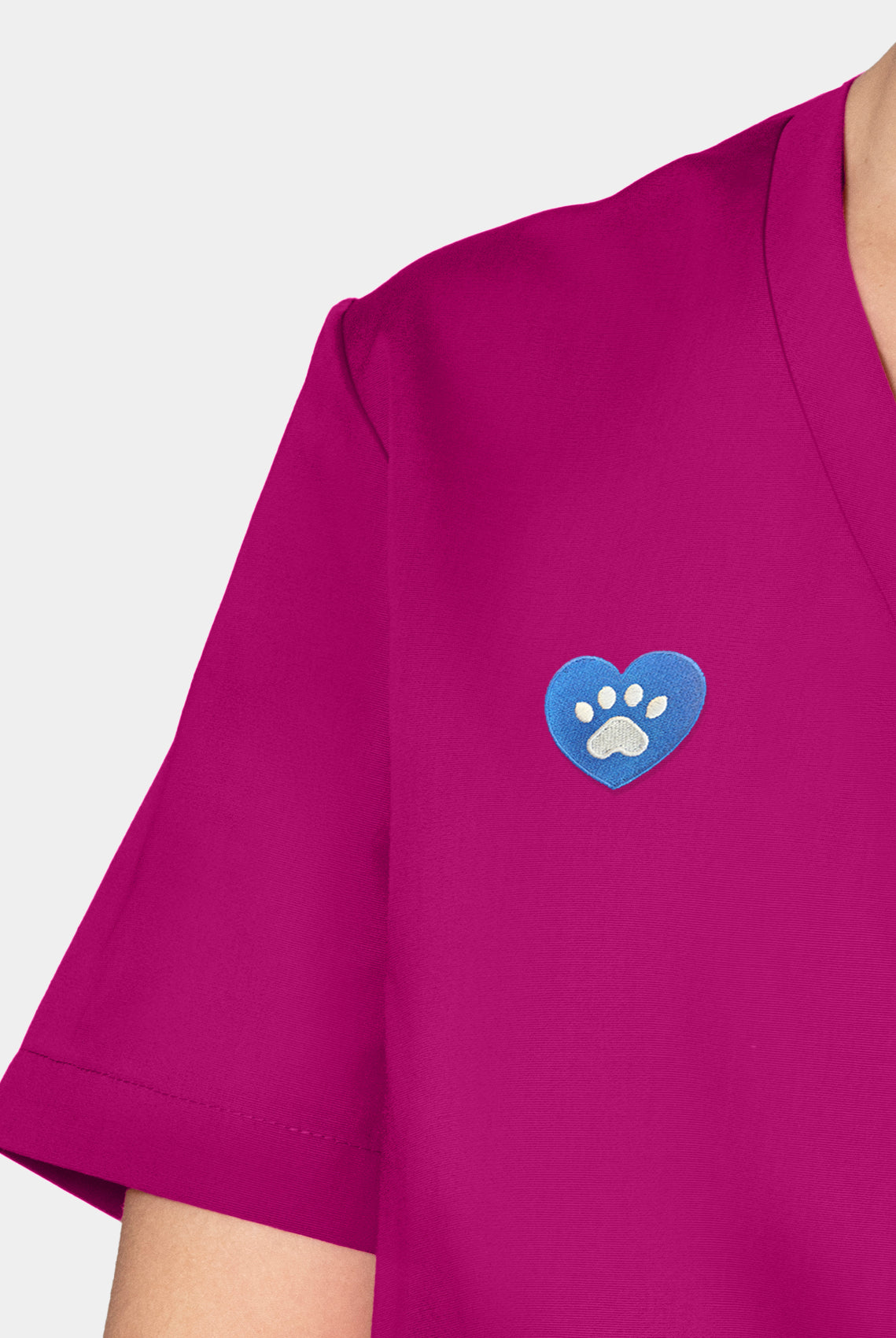 Orange Standard Balboa Scrub Top - Fierce Fuchsia-Embroidery