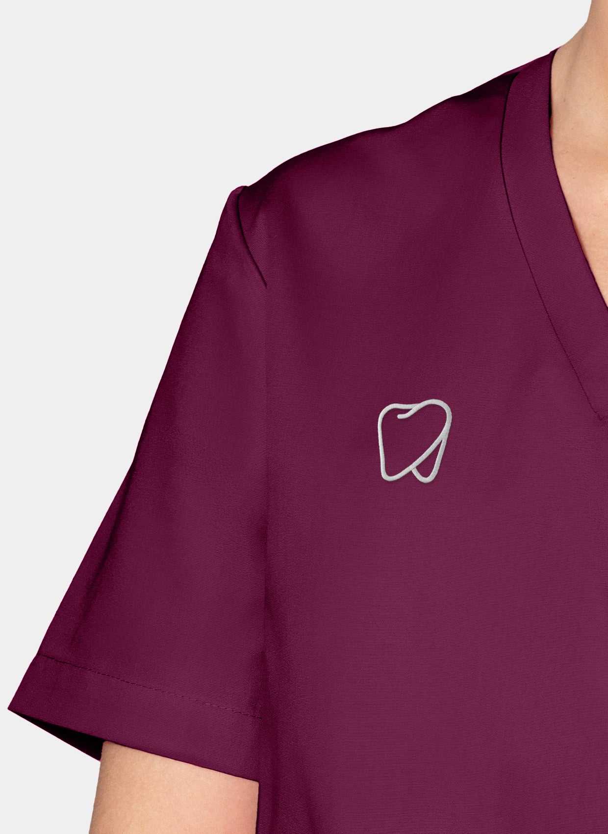 Orange Standard Balboa Scrub Top - Wine-Embroidery