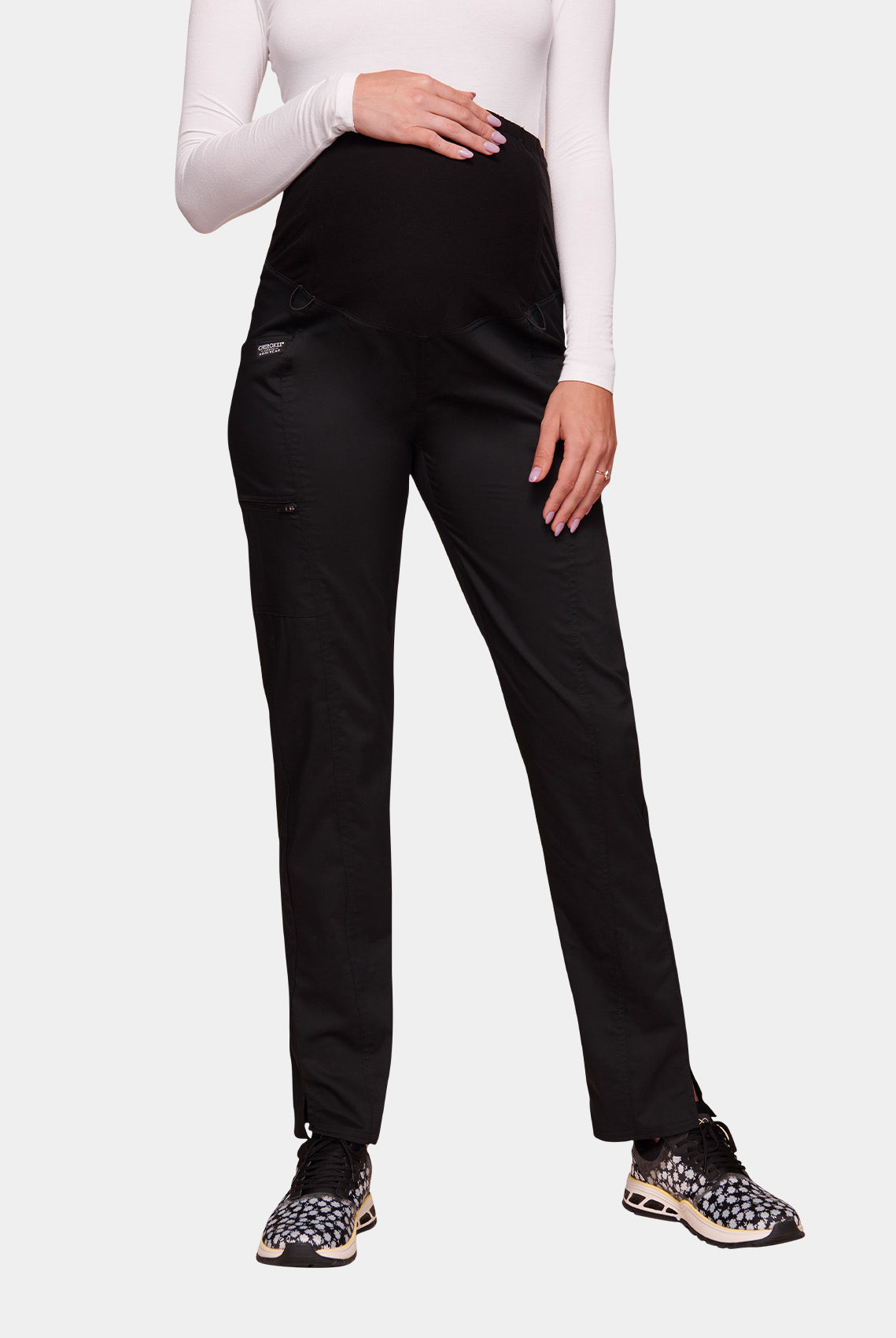 Cherokee WW Revolution Maternity Straight Leg Scrub Trousers WWE155-Black