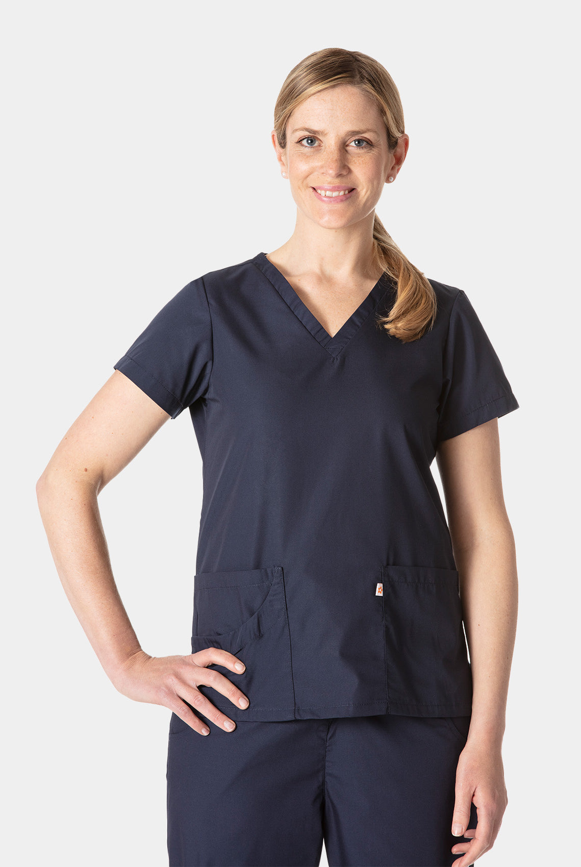 HappyFIT Lily Scrub Top - Navy