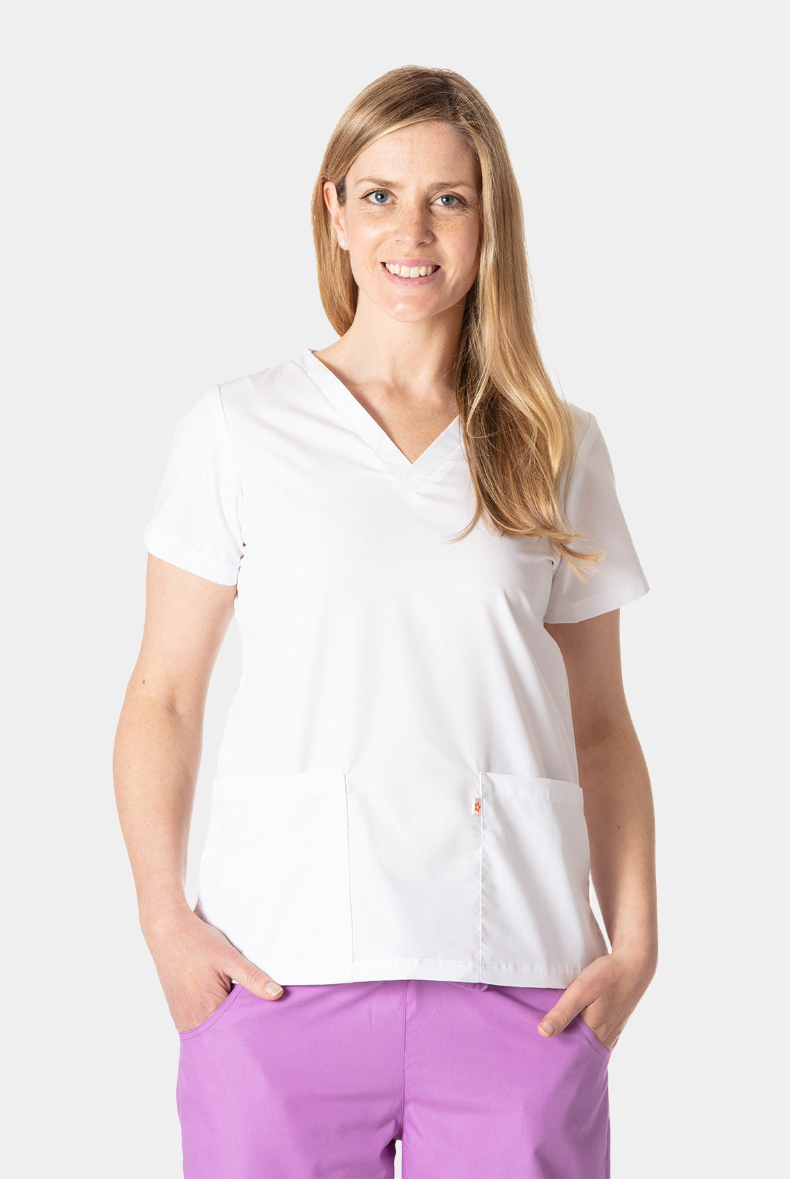 HappyFIT Lily Scrub Top - White