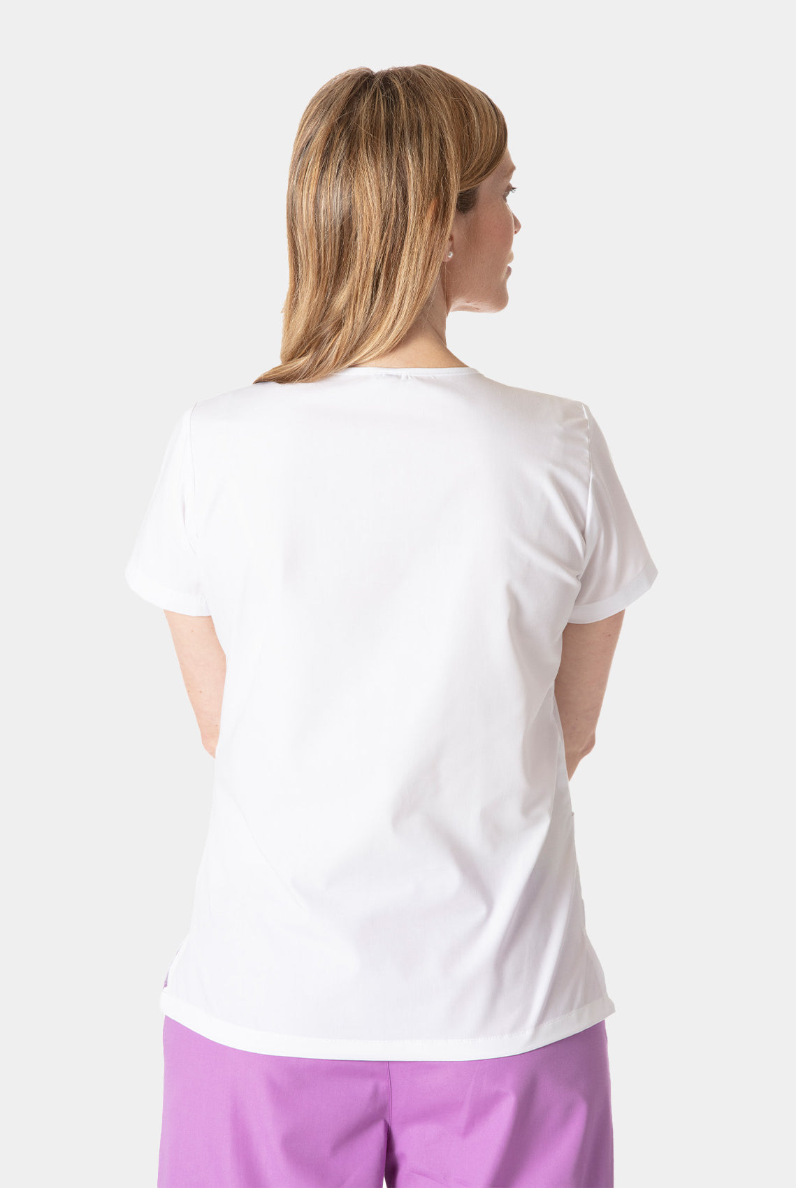 HappyFIT Lily Scrub Top - White - back