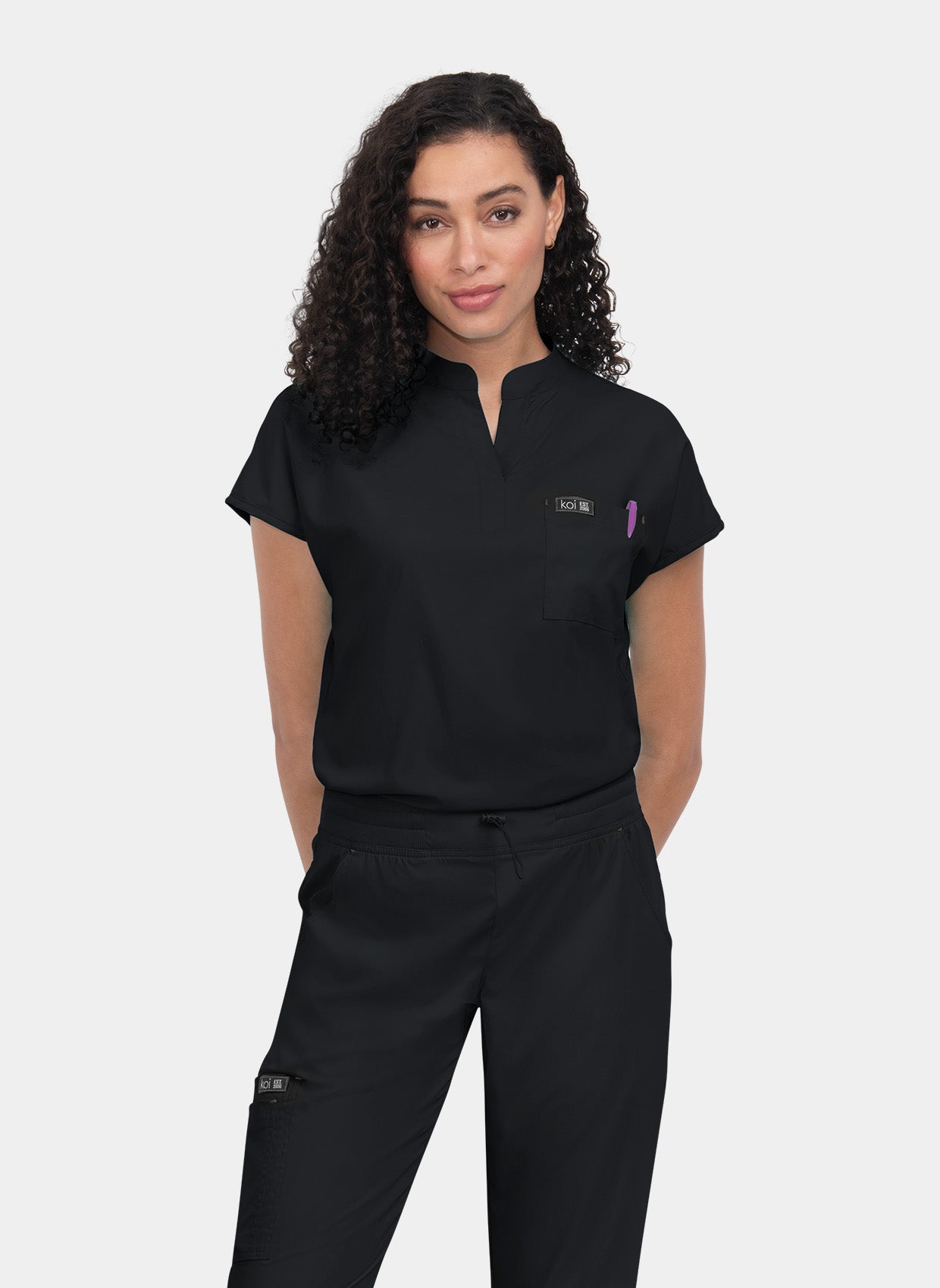 Koi Basics Ari Scrub Top - Black