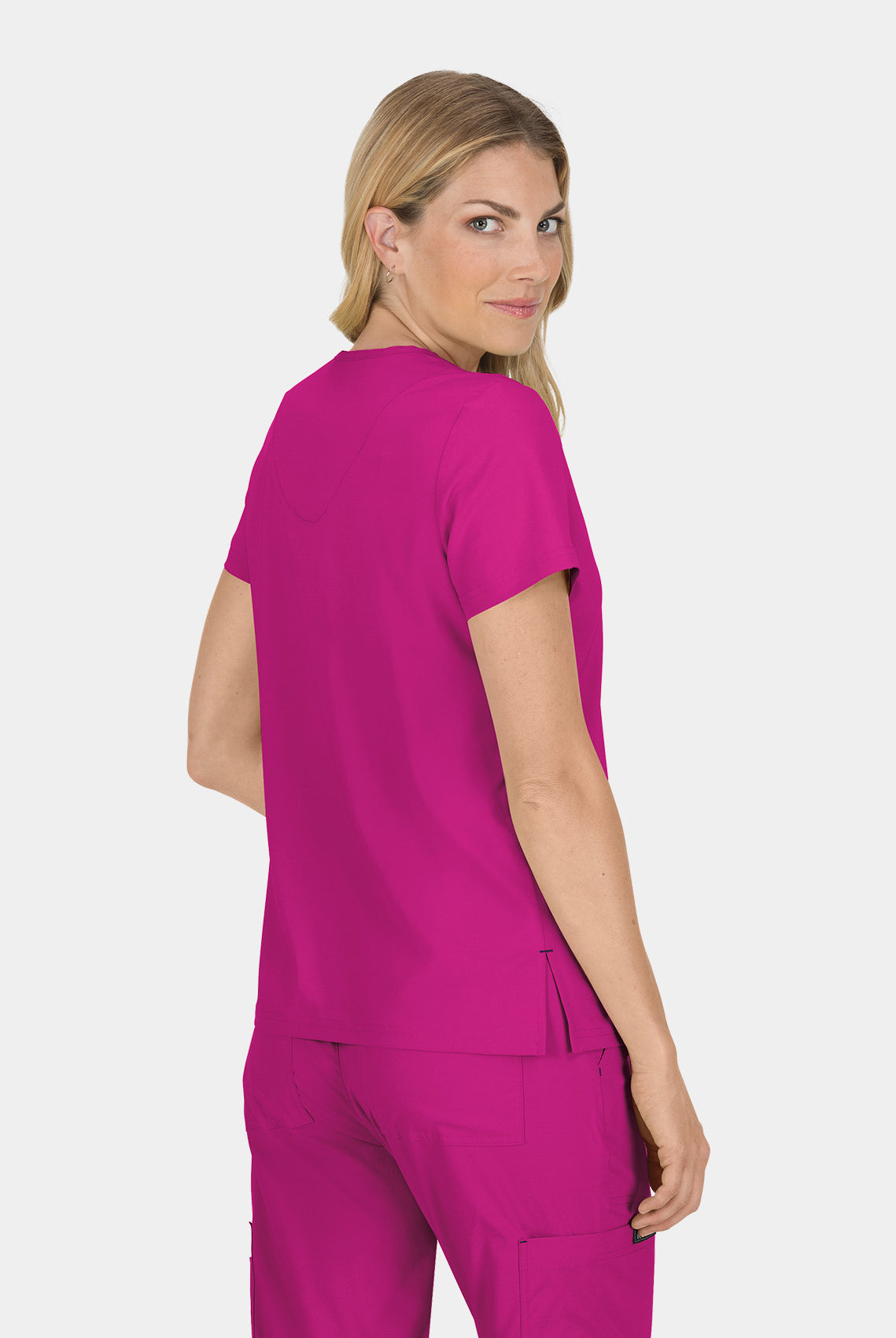 Koi Basics Becca Scrub Top - Azalea Pink - Back