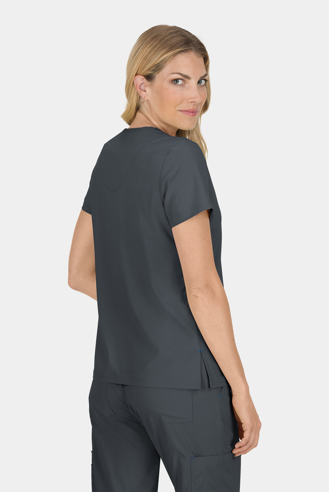 Koi Basics Becca Scrub Top - Charcoal - Back