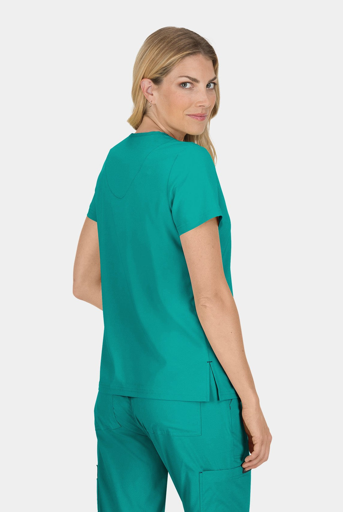 Koi Basics Becca Scrub Top - Teal - Back