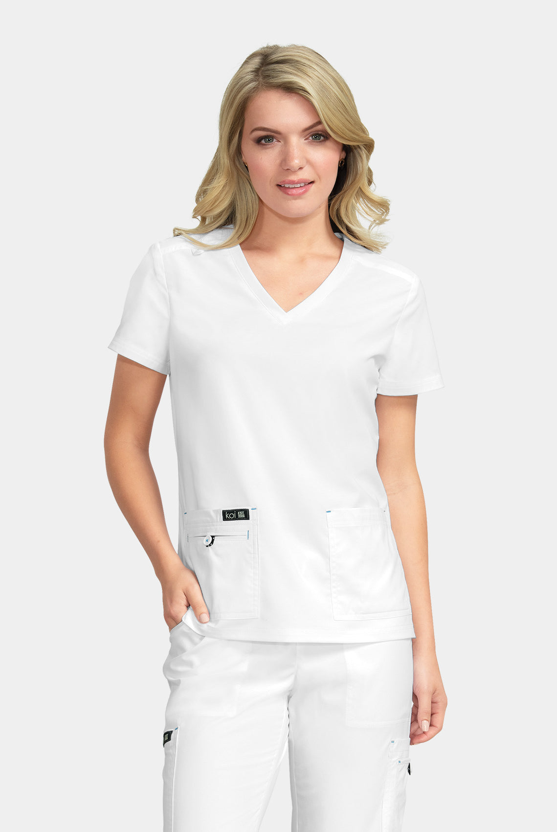 Koi Basics Becca Scrub Top - White