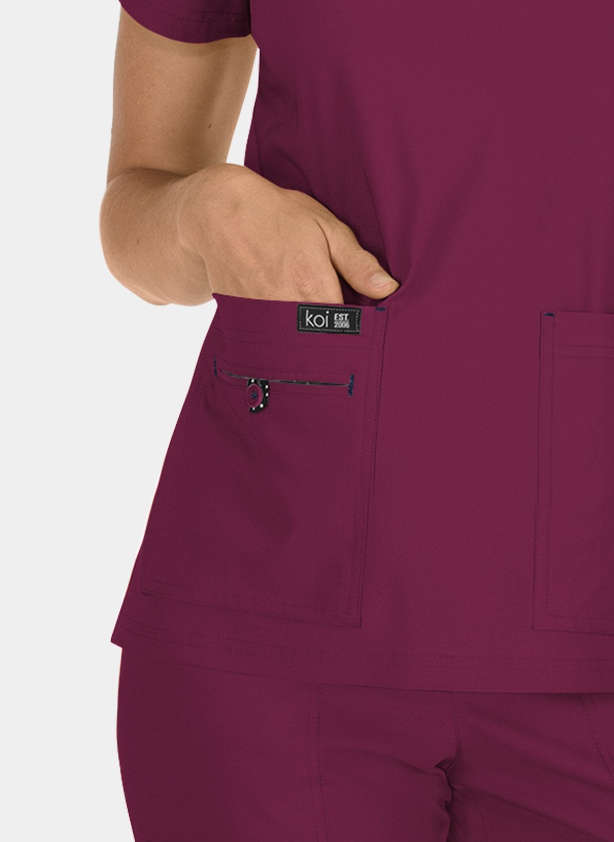 Koi Basics Becca Scrub Top - Wine