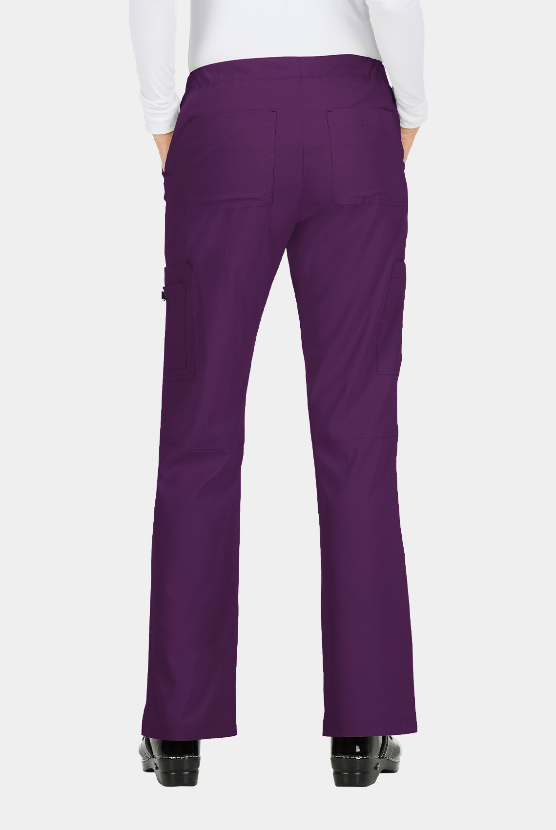 Koi Basics Holly Scrub Trousers - Eggplant - Back
