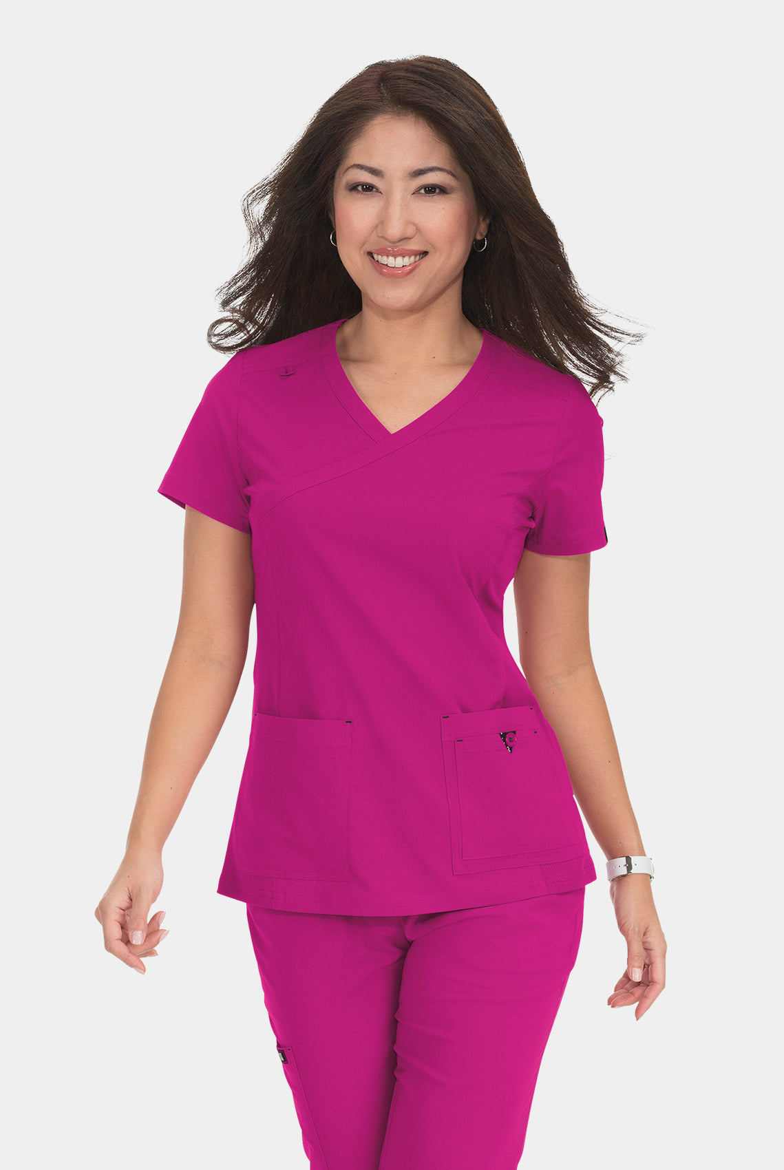 Koi Basics Katie Scrub Top - Azalea Pink