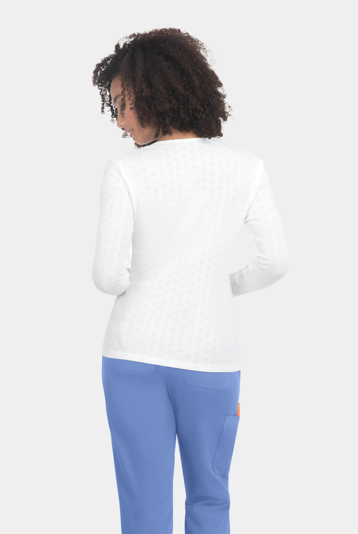 Koi Essentials Rohan Heart Pointelle Tee - White - back