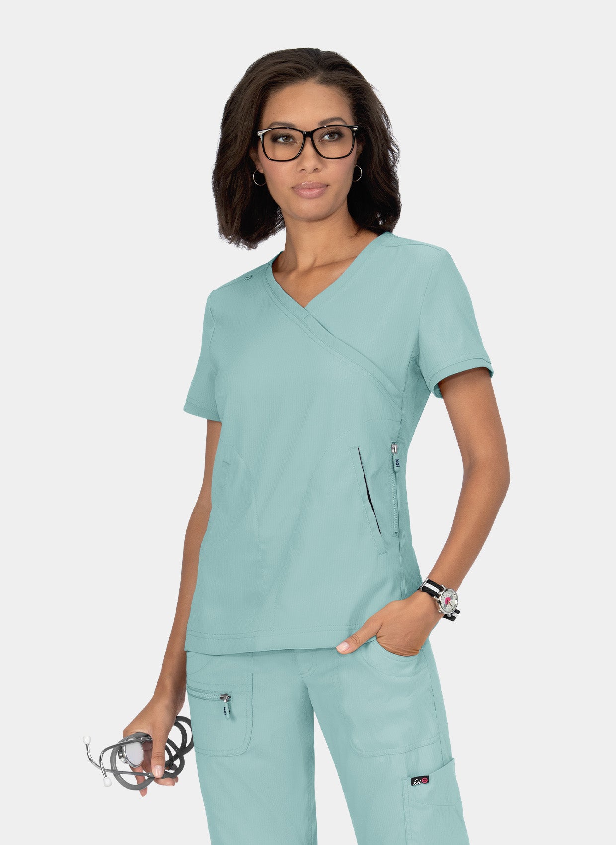Koi Lite Philosophy Scrub Top - Sage