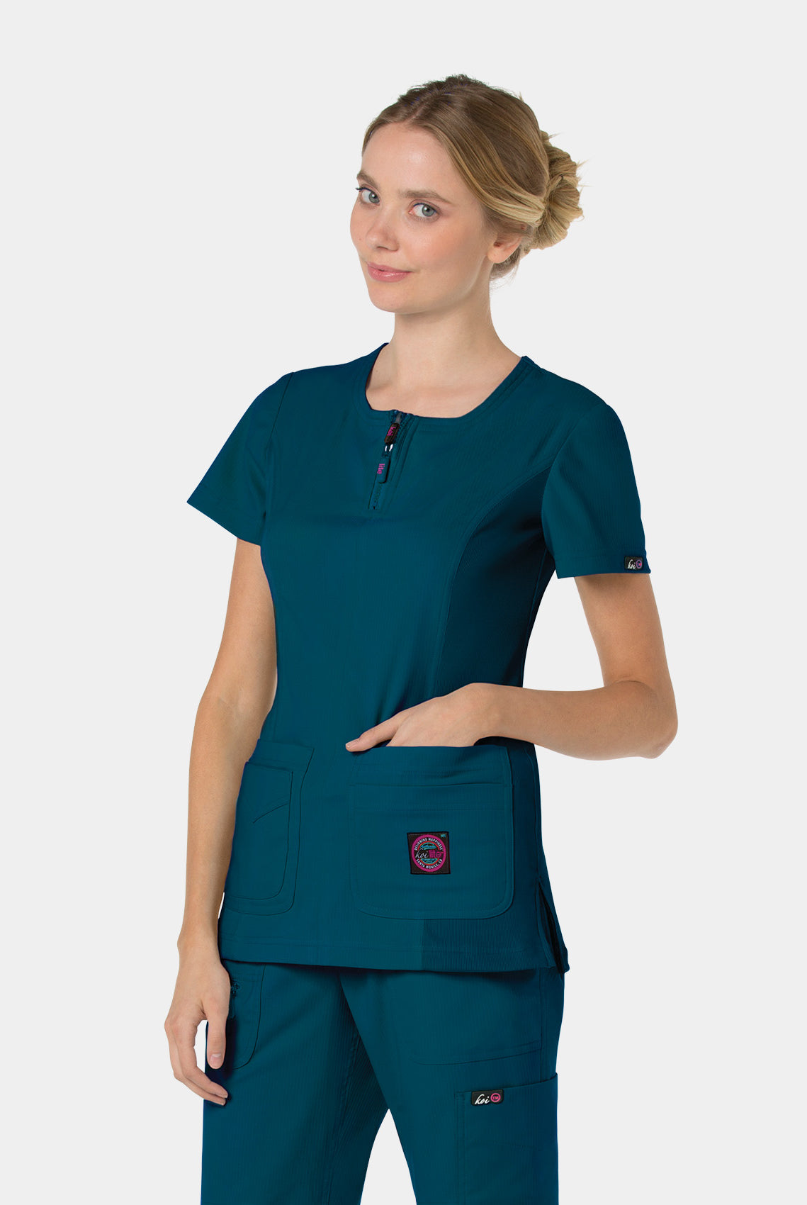 Koi Lite Serenity Scrub Top - Caribbean