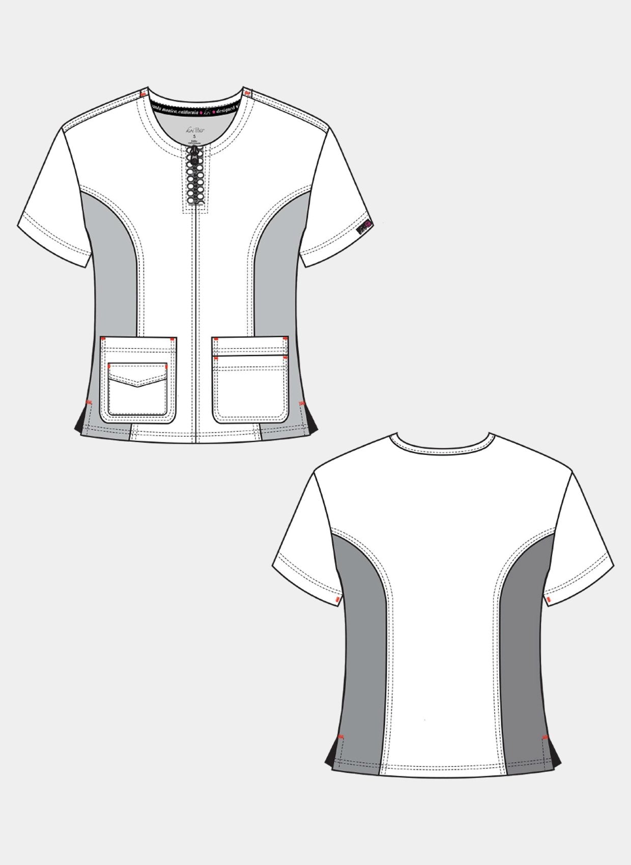 Koi lite serenity white scrub top sketch