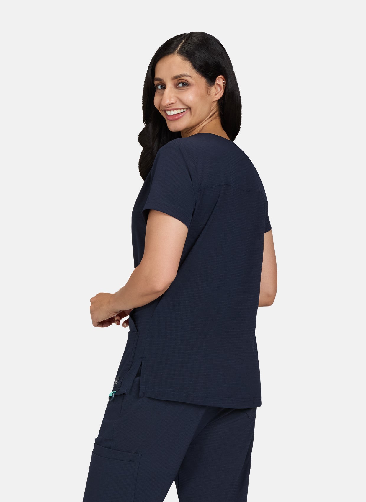 Koi Solis Sari Scrub Top - Navy