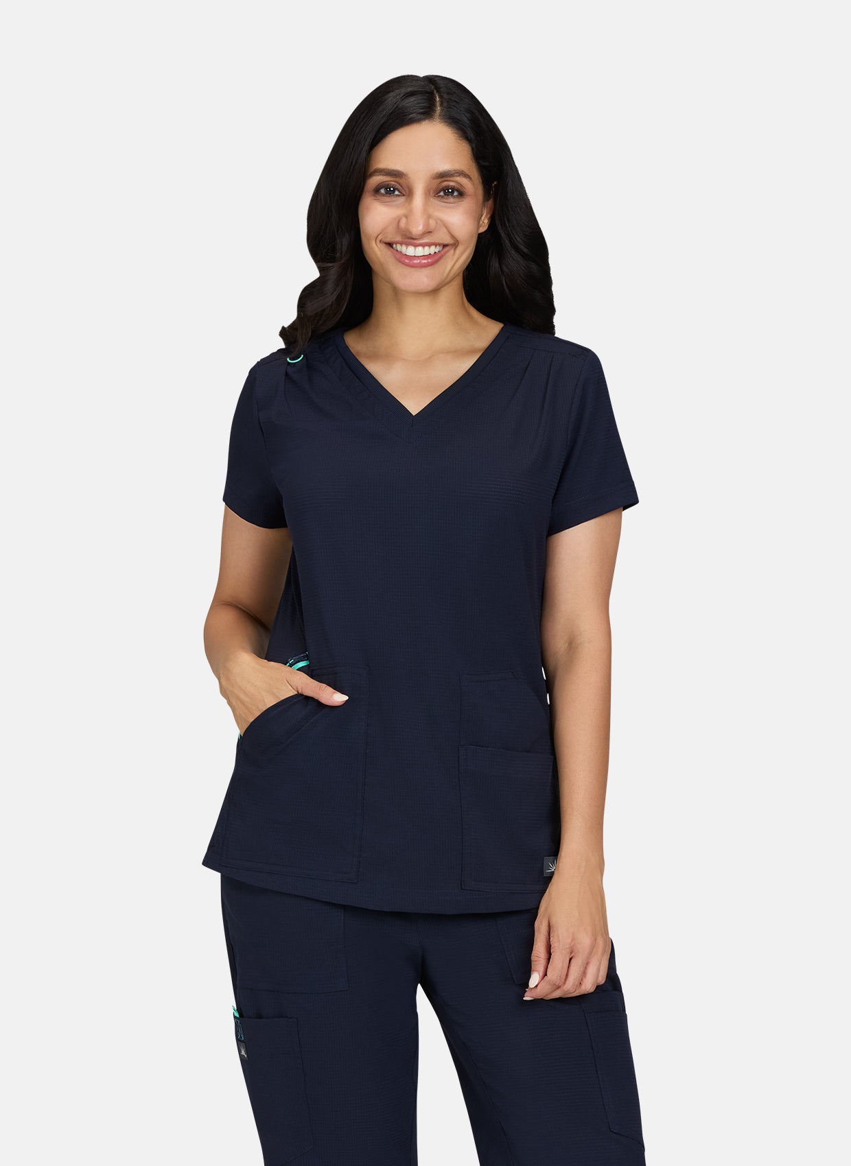 Koi Solis Sari Scrub Top - Navy