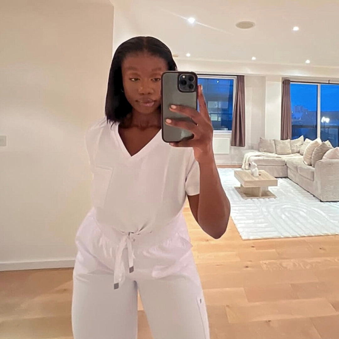 white scrubs